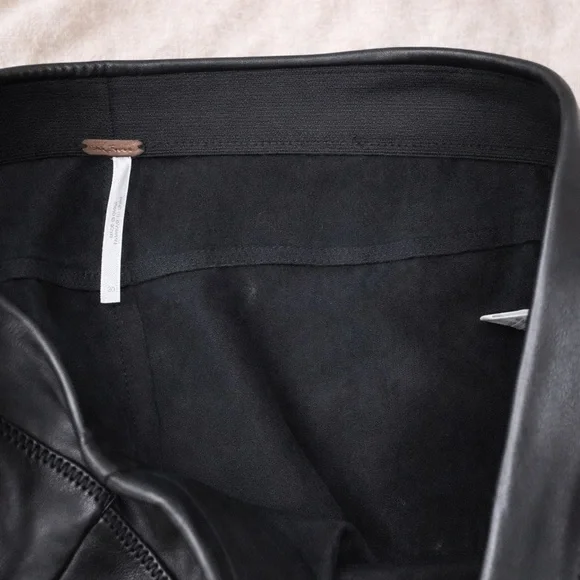 Free People Black Faux Leather Moto Leggings Pants Size 30 - Picture 5 of 5